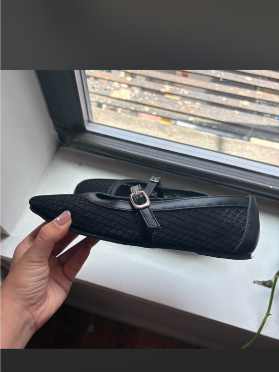 Shoes - Saks Fifths mesh black ballet flats